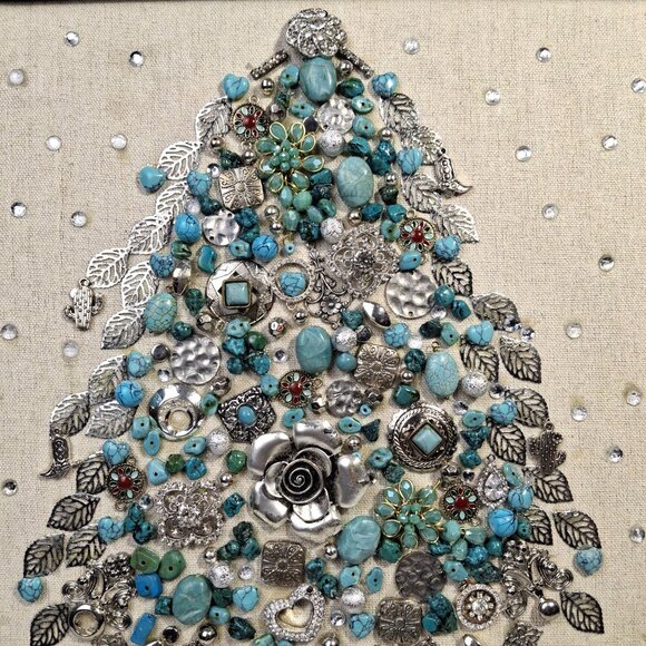 Southwest Jewelry Art Christmas Tree Wall Art Tabletop Art - Picture 4 of 5